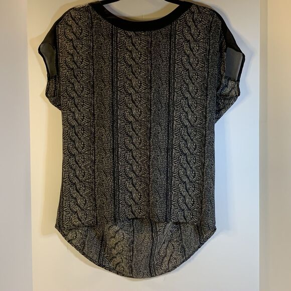 Bellatrix NORDSTROM Black Geometric‎ Open Back Tunic Blouse Size S - Picture 7 of 7